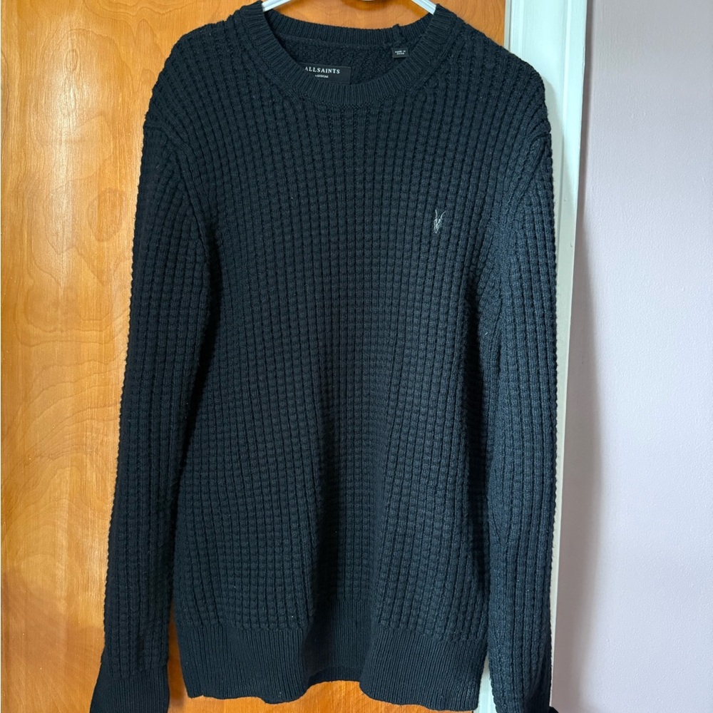 All Saints Dark Knit Crewneck Sweater